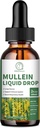 Mullein Drops for Lungs, Mullein Leaf 抽取1000MG用于呼吸,免疫和消化支持,配有Quercetin, Marshmallow, Merderberry, Black Cumin种子, Bromelain, Non-GMO, Vegan, 2 Fl Oz