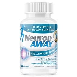 NeuropAwayy眼部支援60CT与Lutein N-乙酰L-Carnosine S-乙酰Glutathione N-乙酰Cystiene Pterostilbene Zeaxanthin 辅助健康视野,帮助模糊和干眼