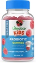 Lifeable Sugar Free Probiotics for Kids – Great Tasting Natural Flavor Gummy Supplement Chewable – GMO Free, Vegetarian, Gluten Free – for Gut Health and Immune Support – for Children – 90 Gummies