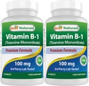 最佳自然素维生素B1作为Thiamine Mononitrate 100 mg 120 片(120 计数(包2))