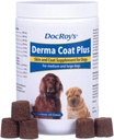 恢复动物健康 Doc Roy's Derma Coat Plus Skin & Coat 中度/大型狗类补充剂-60 cm t Chews