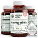 Natural Nutra Ginkgo Biloba,《改善大脑和靴子记忆的循环、增加氧气流动、增强大脑功能、支持神经健康、维冈和格卢滕自由》(60)
