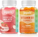 镁浆 + L- Theanine + CoQ10 + B6 (Strawberry) & Thiamine B1 + 钙(橘子) Gummys,压力缓解,能源,Nerve & Bone支持,Vegan Non-GMO, 120 Chewables (2×60)
