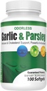 Odorless Garlic and Parsley Softgels by GL Nutrition | All-Natural Detox That Boosts Immunity & Metabolism, Supports Heart Health & Cholesterol Levels 100:1 Extract | 100 Count