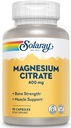Solaray Magnesium Citrate - Pure Magnesium Citrate Capsules, Calm的补充,骨质健康,细胞能量,心脏和肌肉支持,400mg Perference - 90 Vegan Capsules (Pack of 2).