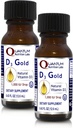 QNL D3 黄金 - 维生素D液滴 - 骨强补充剂 - 提供心血管和免疫支持 - 高米健康与健康产品 - 0.43 fl oz(2 Pack)