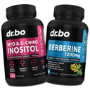 Myo-Inositol & D-Chiro Inositol & Berberine 补编 Capsules - 支持荷尔蒙平衡,常规月经循环,妇女健康 - 1200mg 柏尔宾药用于健康代谢