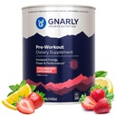 Gnarly营养 天然工作前粉,草莓柠檬汁 – NSF内容认证,耐力和复苏 – Vegan 工作前营养 体育营养 – 草莓柠檬汁咖啡因免费,14.82 oz