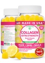 Lunakai USA 制造Colagen Peptides Gummys - 200mg Non-GMO 抗衰老配方,配有生物锡、锌、维生素C和E 换发、皮肤和钉子,60厘米