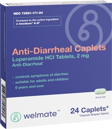 WELMATE - 抗腹泻卡片(24个卡片) - Loperamide HCL 2 mg - 腹泻症状缓解 - Upset Stomach Reliver - 抗腹泻药 - Over-Counter Medication
