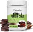 含有维生素和矿物的天然硫蛋白粉(NaturalSlim protein Powder) 元素C-Plus - 配有维生素C,锌和氨基酸的食用替代粉 - 巧克力蛋白粉 10 services 1.1 lb.
