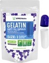 XPRS Nutra 大小 1 空盖章 - 100 空盖章 - Pill DIY 盖章 填充 - Do-It - Yourself 补充品纯 Bovine Pill Gel 盖章 (Purple/ White)
