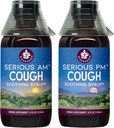 WishGarden Herbs 严重咳嗽 AM & PM Syrup - 严重的AM 非醉性咳嗽 Syrup + 严重的 PM 咳嗽 Syrup 支持 静静干燥或湿润咳嗽时的休息 4oz Bundle