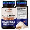 1800MG(第I、II、III、V和X类) - 非转基因、草药Collagen - 抗衰老支持头发、皮肤、钉子 - 联合支持的蛋白丸 - 90 Capsules