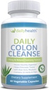 Daily Colon Cleanse 700mg All Natural Forme 10 Herbs, Fiber, Alfalfa, Aloe Vera, Rhubarb, Gentian, Buckthorn, Goldenseal, Lactobacillus 酸性乳胶 60 蔬菜罐头(两个15天清洁箱)