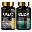 Shilajit for Men, Sea Moss and Shilajit Bundle, All in a supplements with Coenzyme Q10, 黑种子, Ashwagandha, Taurine, Burdock for Energy, 耐力,抗氧化剂和免疫支持, 240 Capsules