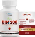 DIM 男女补充药,DIM 200mg 口服补充药 激素平衡药,男女荷尔蒙平衡药,Diindolylmethane Gluten Free Vegetarian Twist Capsules (60 Caps - 2-Month Supplement)