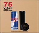 W画廊 75 Black 60 Dram Reversible Cap - Airtight smell Profof Vials - 塑胶医学等级 药丸草花的处方瓶 补品 散装包装 不是玻璃罐