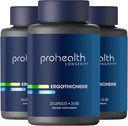 ProHealth Ergothione 5X 力量. 25mg 临床研究剂量. 天然氨基酸蘑菇 增强认知,心脏健康补充. 25毫克/服务、30种服务(3包)
