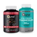 Qunol CoQ10 100 mg 软胶,3X 更好的吸收 4个月供应+120 镁 甘油 420 mg 高吸收 镁 补充 180 计数