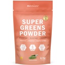 BioSchwartz Greens Powder Super Greens with Probiotics, Prebiotics, 消化酶 & 43 Green Superfoods - 氯phy, Bilberry, 氯ella, Spiruina - 口味惊人 - 30 services