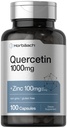 Horbäach Quercetin 1000 mg | 100 Capsules | | 100 mg Zinc | Non-GMO, Gluten Free Supplement | 高概率公式