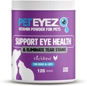 宠物的猫眼维生素粉 - 支持眼健康并减少眼泪污泥积聚 - 狗和猫的天然食物Topper100% 配超食品,抗氧化剂和营养剂 - 鸡肉火焰 - 120 Scoops