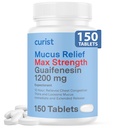 Curist Guaifensin 1200 Mg 扩展释放片 - 150 计数最大强度 Mucus 救济片 OTC - 清除摄入量
