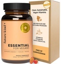 Future Kind Vegan Multivitamins - Glass Bottle & Made for Vegans with Omega 3 DHA, EPA, Vitamin B12 & D3 for Energy, Focus, & Mood (60 Softgels) (英语).