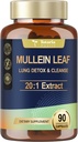 Totaria Mullein Capsules 配有 Calendula 用于肺部解毒和清洁, Mullein 叶片提取 用于肺部草药 用于呼吸卫生与豁免的补充药 - 90 Vegan Caps