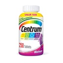 Centrum Multivitamin for Women, Multivitamin/ Multiminal Supplement with Iron, Vitamin D3, B 维生素和抗氧化维生素C和E, Tablet, Gluten Free, N-GMO Ingress - 250 counters