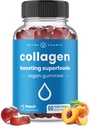 NutraChamps Collagen 助推乳胶,Collagen 助推乳胶用于天然Collagen 生产,Vegan Pectin 补充食品 女性和男性,60 桃肉