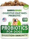 BARK&SPARK 狗 Probiotic Chews - 毒气,痢疾,过敏 - 酶 + 预生 - 化学纤维 - 消化,豁免 - 美国制造 - 90 Ct - 鸡