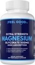 甘油镁500mg纯夜睡眠,120 Capsules,高吸附 - 非GMO,Gluten Free,Vegan,有机 - 睡眠补充,心脏健康神经,骨骼,肌肉 - 大规模4个月供应