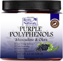 Reddy Naturals - 紫色多酚与Muscadine Grape种子提取补充剂 - 天然古特健康支持粉剂与Okra提取剂,抗氧化剂混合剂促进能源和消化健康(30种服务)