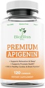 Apigenin 补充剂 — 50 mg 120 caps, 4个月供应量 - Potent Bioflavonoid & Antioxidant. * 放松、前列腺保健等睡眠辅助剂 * Non-GMO - Gluten Free-Vegan