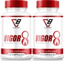 NutraRize(2 Pack) Vigor 8 for Men, Vigor 8 Pills Male 增强公式, Vigor 8 补充 Capsules Test Boost, Vigor8 Stamina Boster 评论 霍尼山羊杂草 Tongkat Ali (120 Capsules)