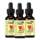 儿童维生素D3 儿童、儿童、和托德勒斯-液体维生素D 滴液,每滴500IU,Immune & Bone健康支持,天然莓 - 1 Fl Oz(3包)