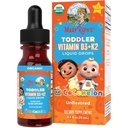 MaryRuth 有机物 Cocomellon 维生素 D3 K2 液滴 托德勒斯 维生素 K2 D3 儿童年龄补充物 1-3 钙吸收 强骨 USDA 有机物 糖自由 15 mL