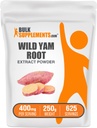 Bulk Assupports.com Wild Yam 提取粉末 - from Root, Herbal Assuppose, Wild Yam Supplement - Gluten Free, 400mg / service, 250g (8.8 oz) (一包1)