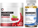 甘油镁400mg 软胶 & 680mg 甘油镁复合粉 用于镇静,夜间和肌肉支持 - Vegan,非转基因O