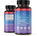 NAC Supplement N-Acetyl Cysteine 1000 mg, Amino Acid, Natural Antioxidant, Support for Liver, Lung, Immune System, Fertility | 120 N-Acetyl-L-Cysteine Capsule