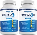 三强药用级鱼油 2750mg - 维生素 D3 50mcg - 1500mg EPA - 680mg DHA - 心-胆固醇 - LDL - HDL - 没有Burps或 Heartburn - 高浓度 - 90种服务