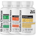 CandEase Matrix Pills & Colon Cleanser & Complete Detox Matrix Fast Kit Bundle 3pk | Caprylic Oregano Protease & Cellulase Enzymes Laxatives ACV Chromium & 100 Bil CFU/g 消化性亲生素