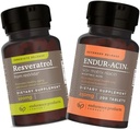 耐力产品 Resveratrol 补编 - 葡萄皮提取和ENDUR-ACIN 250mg Niacin - 最佳吸收和低氟的扩展释放
