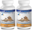 猫类抗氧化剂 - 宠物 超维生素 - 用于狗和猫 - 免疫健康 - 头发和煤炭福利 - 猫类维生素b补充剂 - 180 治疗(2瓶)