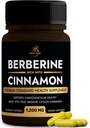 Berberine Supplement with Ceylon Cinnamon QQ Berberine HCL 1200mg Plus Ceylon Cinnamon 来自斯里兰卡的心脏健康,体重损失和免疫支持XXN-GMO,实验室测试,零填充器X120ct.