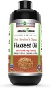 Omega Flaxseed Oil Supplement QQ Omega 3, Lignans & Fiber 16 Oz 16 Oz QN-GMO QQ Gluten Free QQQ 在美国制造.