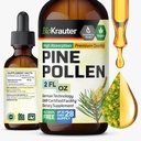 BIO KRAUTER Pine Pollen Tincture - Pine Pollen粉状液体提取用于免疫支持 - 酒精和糖无糖天然草药补充剂 - 2 Fl.Oz.