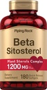 Piping Rock Beta Sitosterol Supplement for Men + 1200 mg +180 软胶 + Plant Sterols Complex → Non-GMO, Gluten Free(无糖)